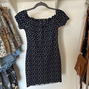 Elegant Black and White Polka Dot Dress